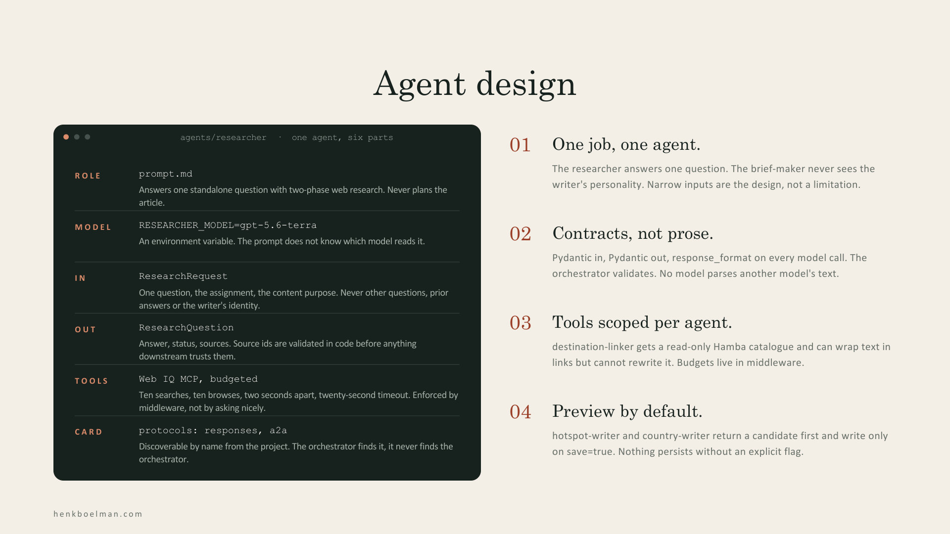 Agent design