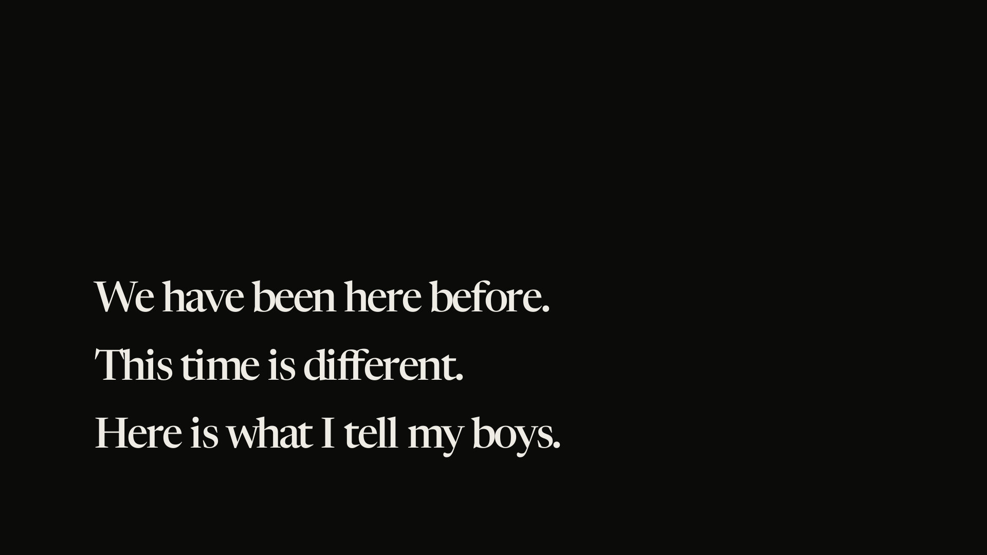We have been here before.