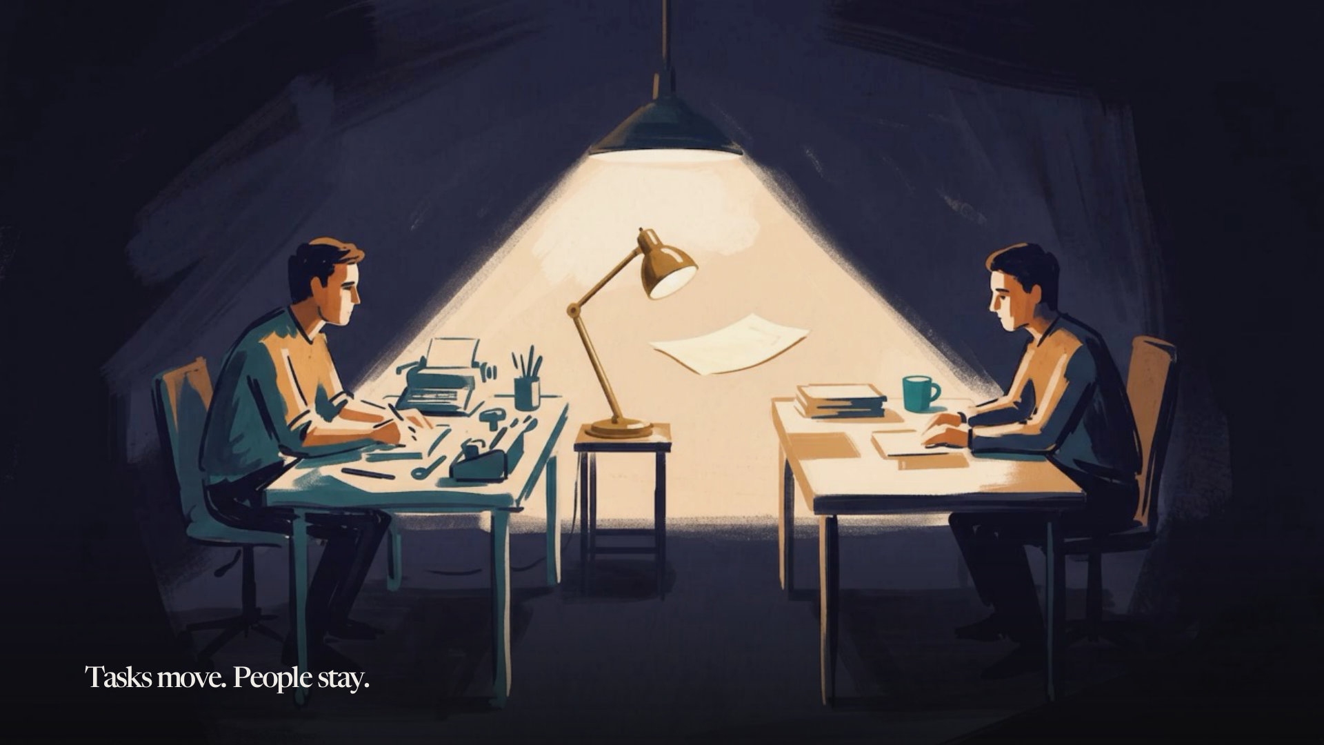 Tasks move. People stay.
